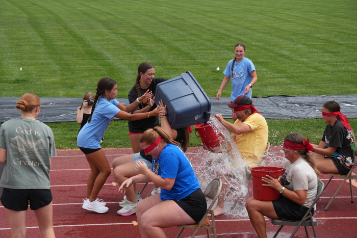 water being dumped on the coach