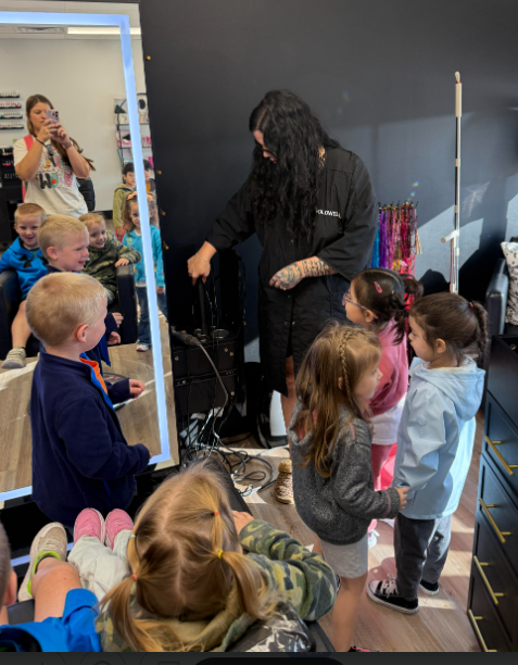 Students learning at Live to Dye Salon