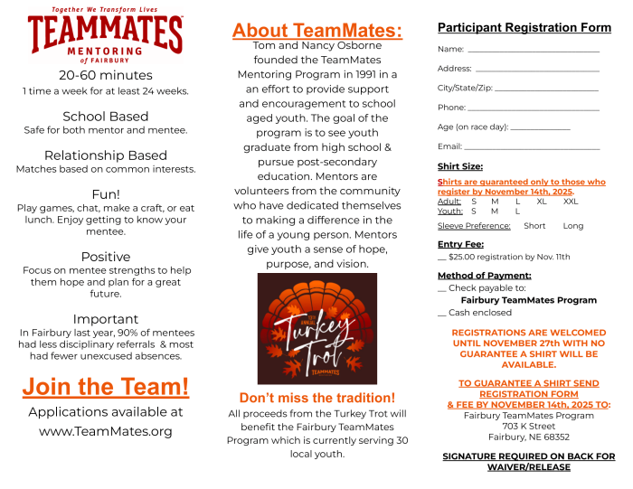 Turkey Trot Registration Page 2