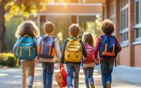 Students walking