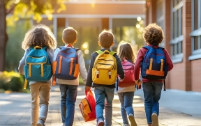Students walking