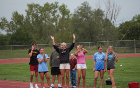 students cheering